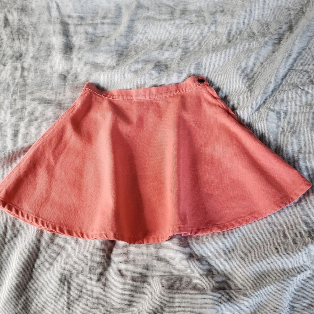 Coral Denim Circle Skirt